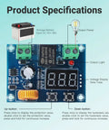 Product specifications for Two Pack Digital Dc Voltage Protector For 12 To 36 Volt Systems with LCD readout and controls.