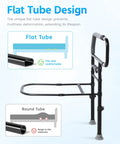 Flat tube design of Bedside Safety Rail for Seniors and Recovery Adjustable Bed Assist Rail with Retractable Height.
