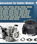 Beefed Up 20HP Carburetor Replacement Kit for Miller Bobcat Kohler CH20S next to compatible Kohler engine models listing