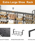 Extra Large 4 Row 10 Tiers Metal Shoe Rack Heavy Duty Organizer For Closet Entryway Garage Holds 72 To 80 Pairs Of Kicks