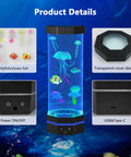 Large Jellyfish Lava Lamp With Water Ripple Projection And 17 Color Changing LEDs Remote Control Night Light product details