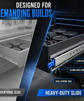 Beefy Heavy Duty Drawer Slides With Lock 500 Lb Capacity Full Extension Side Mount Ultra Smooth Quiet Operation Industrial Grade Steel Ball Bearings Durable 2.5mm Q235 Steel, 76mm wide profile with dual locking tabs