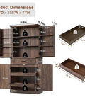 Kick Out Clutter Fast With This 71 Inch Tall Kitchen Pantry Cabinet Featuring Three Spacious Drawers Six Farmhouse Barn Doors Heavy Duty Steel Frame And Adjustable Shelves In Warm Brown product dimensions image.