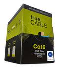 Box of Cat6 Riser Ethernet Cable Bulk 1000ft Blue 23AWG 4 Pair UTP 550MHz CMR ETL Listed PoE Ready for Ethernet Installations