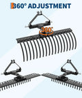 Tow Behind Dethatcher 50 Inch Wide With 18 Steel Tines, 3 Point Lawn Dethatcher Rake for Tractor Attachments, 360-degree view
