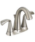 4 Inch Centerset Bathroom Faucet With Speed Connect Drain Satin Nickel Finish Brass Spout Ceramic Disc Valve Metal Lever Handles