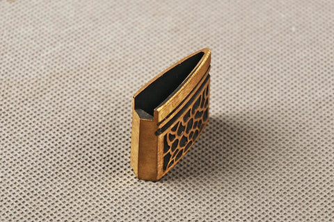 Side view of Top Notch Brass Habaki Collar Clip for Katana and Japanese Swords Keeps Tsuba Locked In Place And Your Blade Snug In The Saya