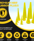 Universal Hydraulic Oil Service Plugs Kit With Oil Resistant NBR Rubber Plugs For Hoses And Joints, Heavy Duty Industrial Grade, Includes Two Large, Four Medium, Four Small Plugs, Size Range 0.04 In To 1.7 In. yellow NBR rubber plug set