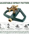 Pulsating Impact Sprinkler With Metal Base For Yard And Garden, Boss Grade Heavy Duty Brass Sprinkler Head, adjustable spray pattern
