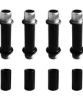 Top Tier Four Pack Black Lamp Stem Extension Kit Two Inch Straight Pipe Rods With Solid Couplings M10 double threaded hardware.