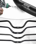 Pro Grade Mountain Bike Handlebars 25.4 31.8mm Clamp Wide 580 720 780mm Riser Bar With 20 30 50 90 100 120 160mm Rise 6061 Aluminum Alloy Hard Anodized Extra Long MTB Bar For Downhill Enduro E Bike display of anodized finish and multiple sizes