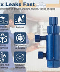 Beefy Heavy Duty Pipe Extractor And Screw Extractor Set For Pipe Wrench And Faucet Removal near a sink, blue tool