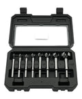 GMTOOLS Forstner bit set, 8 pcs, carbide bits for wood, in black plastic carrying case