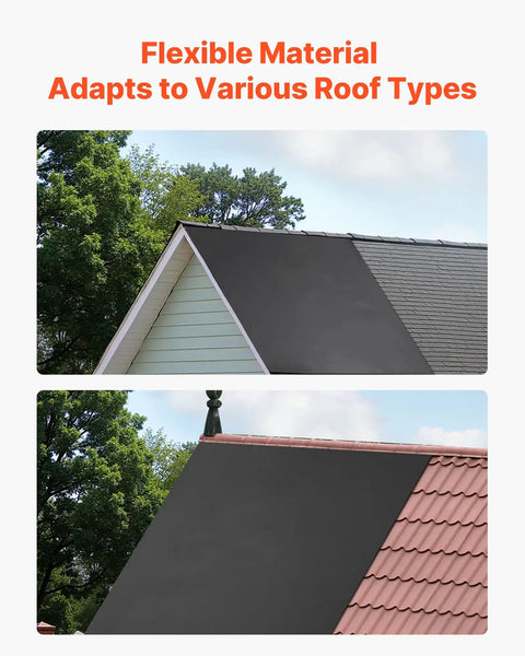 Flexible Tough As Nails 10 X 15 Ft Roll Roofing With 45 Mil EPDM Rubber Membrane for various roof types.
