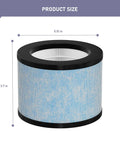 Side view of DH JH01 Replacement Filter Compatible With Ontheone Air Purifier System, showing dimensions 5.15x3.7 inches.