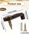 Heavy Duty Glass Retainer Clips And Cabinet Door Hardware With Sturdy Metal Screws Ideal For Mirror Wall Mounting And Window Glass Holding Effortless Diy Install Solid Secure Grip No Sweat Setup Great Value size chart showing dimensions of clips and screws.