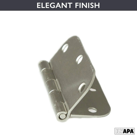 Close-up side view of 18 Pack Interior Door Hinges In Brushed Nickel Finish, 3.5 By 3.5 Inches, satin nickel, showing removable pin hinge.