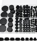 Top Quality 126 Piece Silicone Plug Assortment Kit With Nine Sizes Covers All Your Round Hole Needs Including 3mm To 1 Inch For DIY And Home Repair Projects In Black Rubber, assorted black silicone plugs in storage case