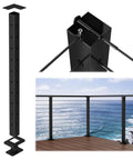 Awesome Level Drilled Aluminum Cable Railing Post That Is Perfect For Your 36 Inch Residential Deck Projects Comes Pre Drilled For Horizontal Sections Top Mount Adjustable In Black Finish Works On Wood And Concrete As End Or Middle Post with ocean view.