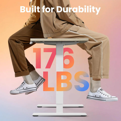 Compact 32 Inch Electric Standing Desk With Four Memory Height Settings For Home Office And Computer Workstation In Light Walnut Finish Electric Sit Stand Adjustable Height From Twenty Eight To Forty Six Inches supporting weight