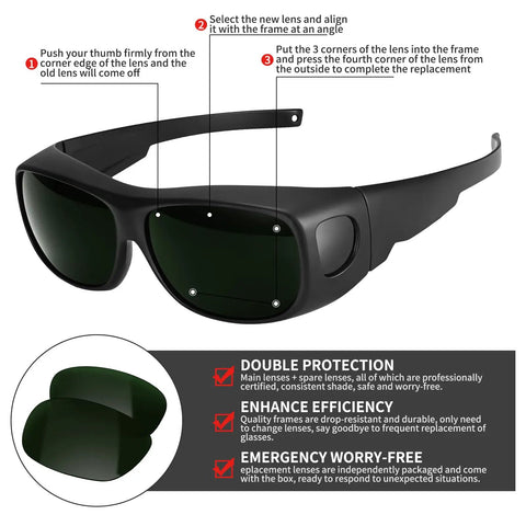 Badass Safety Welding Glasses Featuring Ansi Certified IR6 Shade Blocking UV Rays Rock Solid Anti Scratch Polycarbonate Lens Top Shelf Gear For Metal Fabrication And Welding