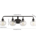 Oil Rubbed Bronze Farmhouse 36 Inch LED Vanity Wall Sconce with Clear Seeded Glass Shade, Industrial Iron Indoor Fixture