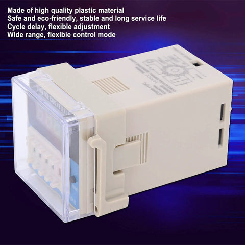 Pro Grade Time Delay Relay Timer Adjustable Cycle Control Module JDM48 11 For Industrial Machinery And Automation Systems AC380V Durable Plastic Housing, white plastic body