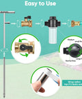 Deep Root Tree Watering Tool with Fertilizer Bottle and Brass Valve T Handle Stainless Steel Root Feeder Wand for Trees Irrigation