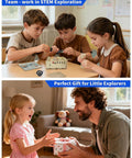 Kids engaged with Hands-On FM Radio Kit For Kids And Teens Ages 8 12 13 14 STEM Toys, and a father giving a gift to a daughter.