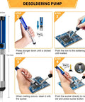 Legit 60W Soldering Iron Kit With Five Durable Replaceable Tips And Reliable Temp Control Dial For Snappy Circuit Fixes And Serious Hand Soldering Projects Today showing step-by-step desoldering process.