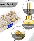 80 Sets Chicago Screw Leather Kit For DIY Crafts with gold finish metal rivets, assorted sizes in plastic organizer