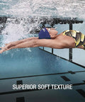 Swimmer underwater wearing Go-To Unisex Silicone Swim Cap For Adults, No-Snag, Stretchy, Hair-Friendly Cap That Protects Hair From Chlorine.