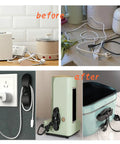 Four Pack Cord Organizer For Appliances And Kitchen Cords, Sticks Firmly With High Temp Silicone, Cable Wrapper Before After