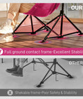Comparison of frame stability for pink Padded Oversized Hammock Camping Chair With Multi Storage Pockets, Portable Foldable Rocking Swing Chair