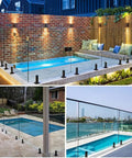 Single Pack Heavy Duty Glass Railing Spigot SS304 Clamp Brackets for Balustrade Stairs Pool Balcony, installed around pool
