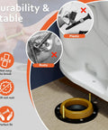 Heavy Duty Toilet Flange Bolts Rock Solid Wobble Free Install Kit Featuring Quick Snap Cover Caps And Premium Wax Ring Replacement Parts For Standard Floor showing durable steel bolts with no rust.