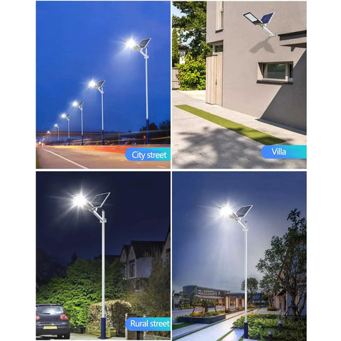 JUDYSSY Outdoor Solar Powered Street Flood Lights-400W Dusk to N Solar Security Led Lamp with Remote Control illuminating city and rural streets
