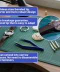 Pro Grade Watch Spring Bar Tool Kit With Tweezers And Bracelet Link Remover for easy watch band changes and repairs on straps.