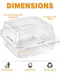 50 Pack Clear Plastic Takeout Containers With Hinged Lids For Cookies Desserts Fruits Salads And Sandwiches Square Cake Slice Boxes
