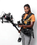 Thanos Pro II Vest Stabilizer And Axis System For Gimbals And Rotating Monopod No Arm Fatigue demonstration with camera setup
