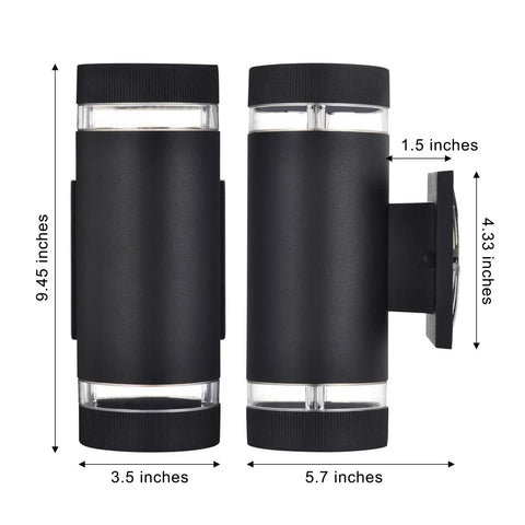 Outdoor Wall Sconce Lights Dusk To Dawn Modern Exterior Lighting For Front Door Porch Or Garden ETL Listed White 6000K Up Down Wall Mount Fixture Patio Lantern Dope Front Porch Glow Indoor Or Outdoor Use