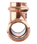 Front view of ProPress Zero Lead Copper Tee Three Quarter Inch P X P X P Ten Pack For Fast Wet Connections And Watertight Seals