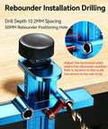 Zero Headache Cabinet Door And Drawer Alignment Jig Kit For Quick Woodworking Projects Adjustable aluminum fixture with drill depth indicator.