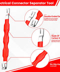 Pro Grade Car Clip Pliers And Disassembly Tools Set With Straight And 60 Degree Tips For Quick Damage Free Electrical Disconnects In Cars Multi Function Automotive Snap Pliers In Durable Storage Box, red carbon steel tool with no-slip handle.