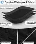 Beefed Up Heavy Duty Outdoor Patio Heater Cover With Zipper And Storage Bag fabric layers and durability details