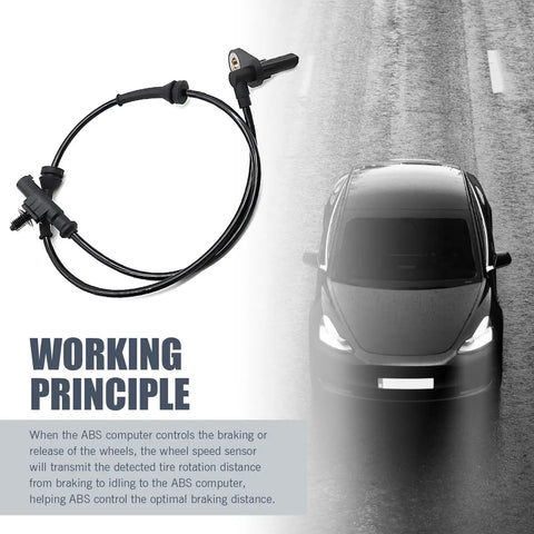 Rear Left And Right ABS Wheel Speed Sensor Direct Replacement For Anti Lock Brake System No Fuss Plug And Play For Heyue Models OEM Part 3630050U2010 Black Durable High Temp Resistant Build For Longevity And Reliable ABS Readings shown next to a car.
