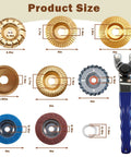Product size image of 14 Piece Wood Carving Disc Set For 4 Inch Or 4.5 Inch Angle Grinders With 5 Eighth Inch Arbor Pro Grade Carbon Steel Discs