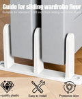 Sliding Closet Door Floor Guide Set White Bottom Track Guides For Stable Door Sliders showcasing floor mount installation with screws.
