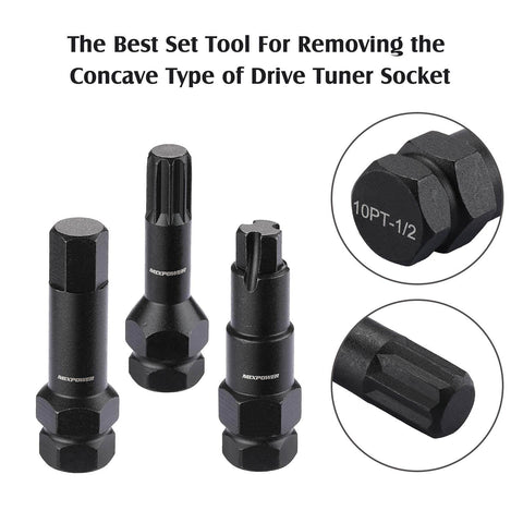 16 Piece Locking Lug Nut Master Key Set With Spline Star And Hex Keys displayed with focus on tool detail