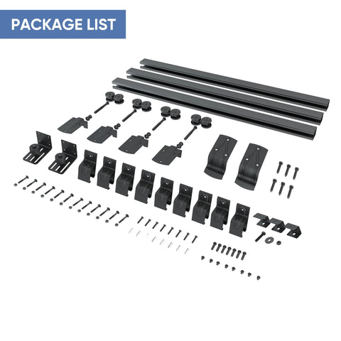 Exterior Barn Door Hardware Kit For Outdoor Use 14FT Sliding Barn Door Hardware Track Kit Heavy Duty For Double Doors Wall Mount Black Finish